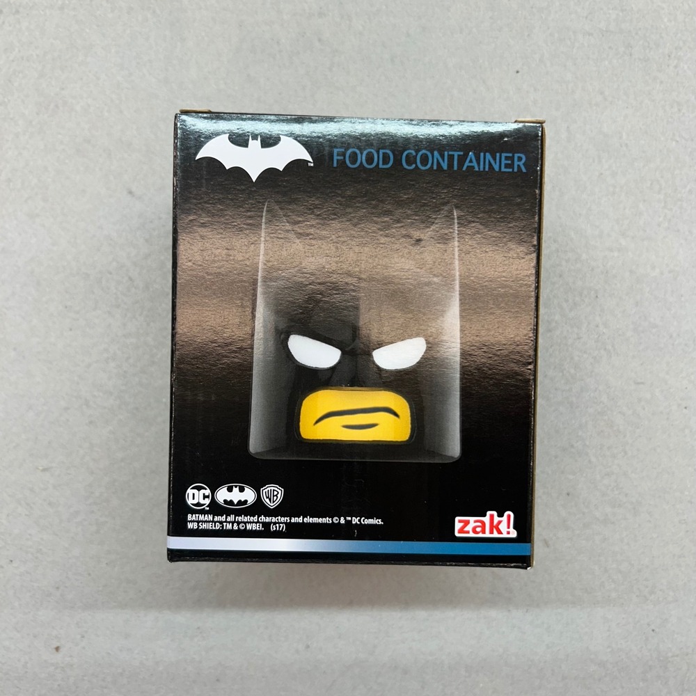 NEW Zak Designs DC Comics Batman Head Food Container Snack Jar 10.5oz Black
